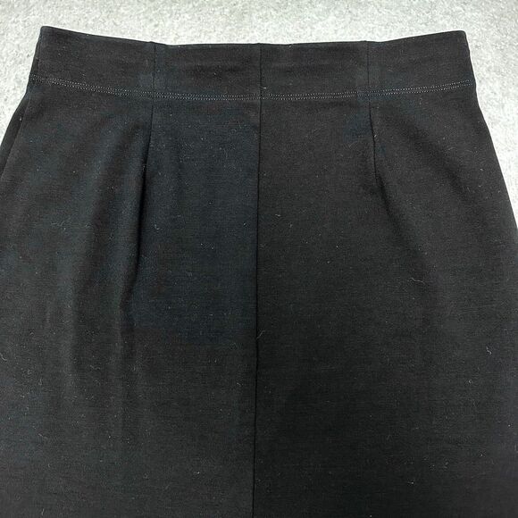 Eileen Fisher Pencil Skirt Sz Small Black Pull On Knee Length Viscose Back Vent - Picture 6 of 10